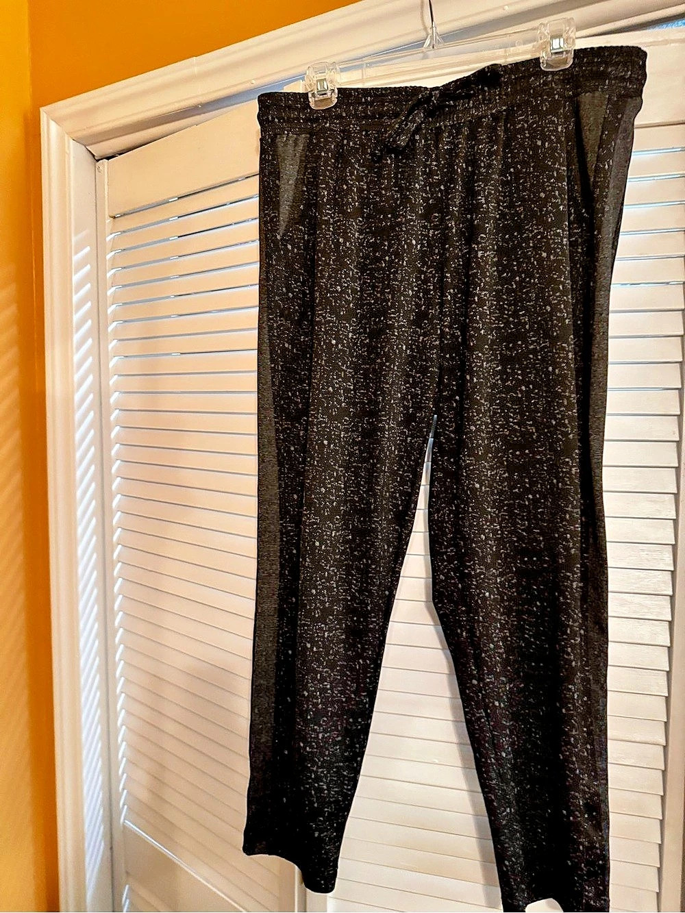 Revash Women's Abstract Jogger Pants in Black & White Size XL